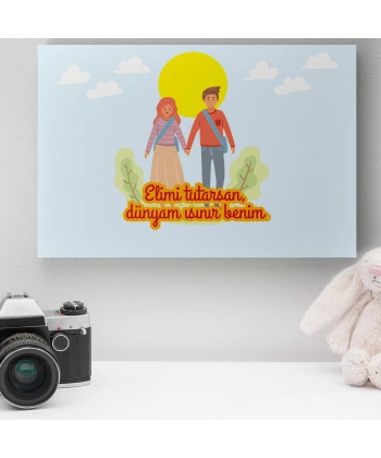 Romantik Tasarımlı Mini Kanvas Tablo - No16