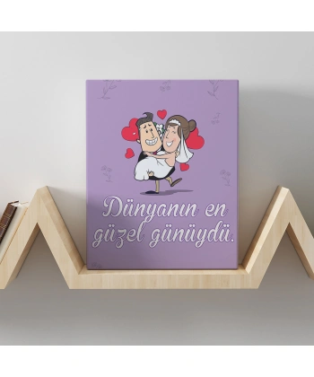 Romantik Tasarımlı Mini Kanvas Tablo - No21