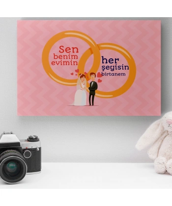 Romantik Tasarımlı Mini Kanvas Tablo - No7