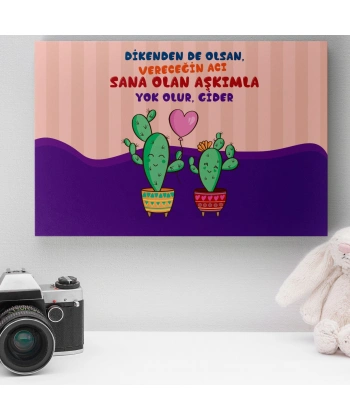 Romantik Tasarımlı Mini Kanvas Tablo - No9