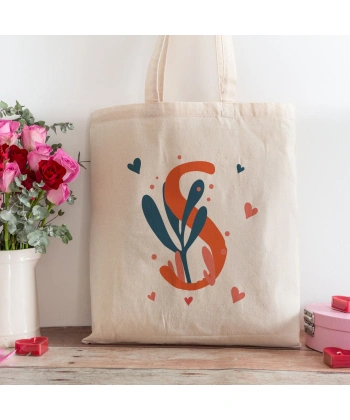 S Harfi Tasarımlı Alışveriş Plaj Bez Çanta