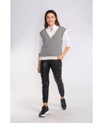 Şah Desenli Triko Süveter-DESENLİ