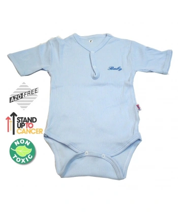 Sema Baby Yarım Kol Kaşkorse Badi (Body) - Mavi  0-6 Ay