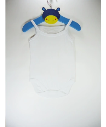 Sema Bebe Jakarlı ip Askılı Badi (Body) - Beyaz 3-6 Ay