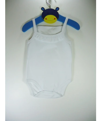 Sema Bebe Penye ip Askılı Badi (Body) - Beyaz 3-6 Ay