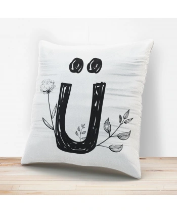 Ü Harfi Tasarımlı Yastık Kılıfı