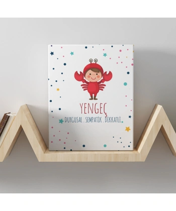 Yengeç Burcuna Özel Tasarım Kanvas  Tablo