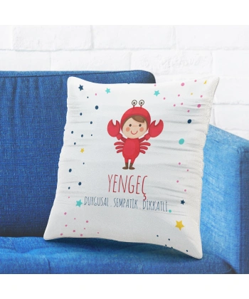 Yengeç Burcuna Özel Tasarımlı Sevimli Yastık Kılıfı