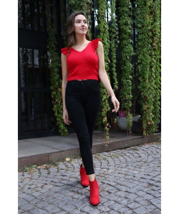 Yüksek Bel Yüksek Bel Skinny Jean Pantolon  Jean Pantolon - SİYAH