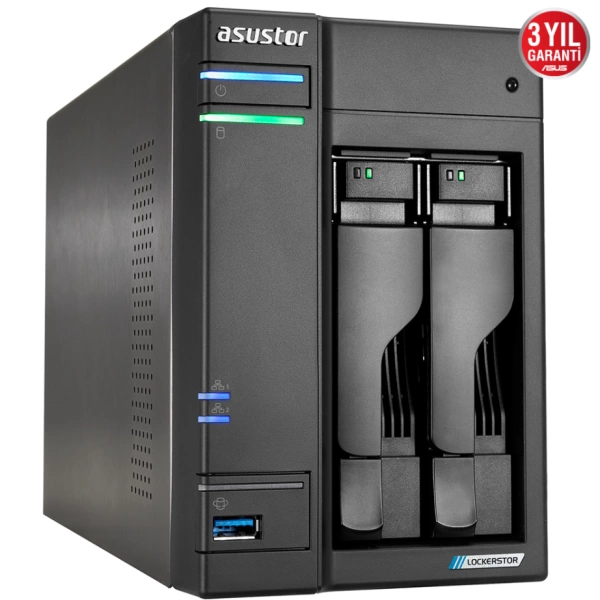 ASUSTOR AS6602T 2 SLOT 4GB DDR4 3.5 NAS DEPOLAMA ÜNİTESİ