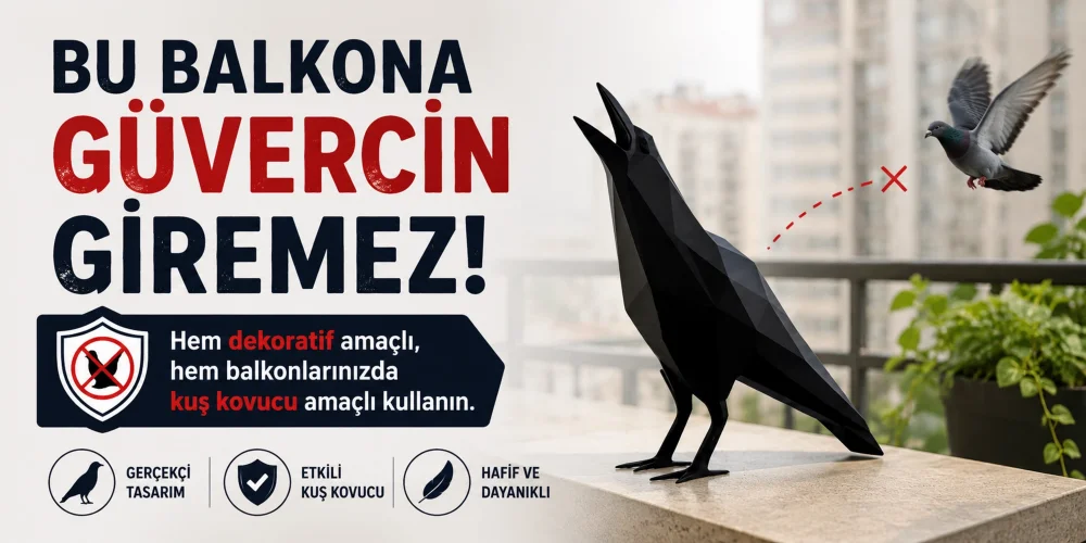 Dekoratif Karga Figürü Güvercin Kovucu: Balkonlarda Estetik ve Etkili Çözüm