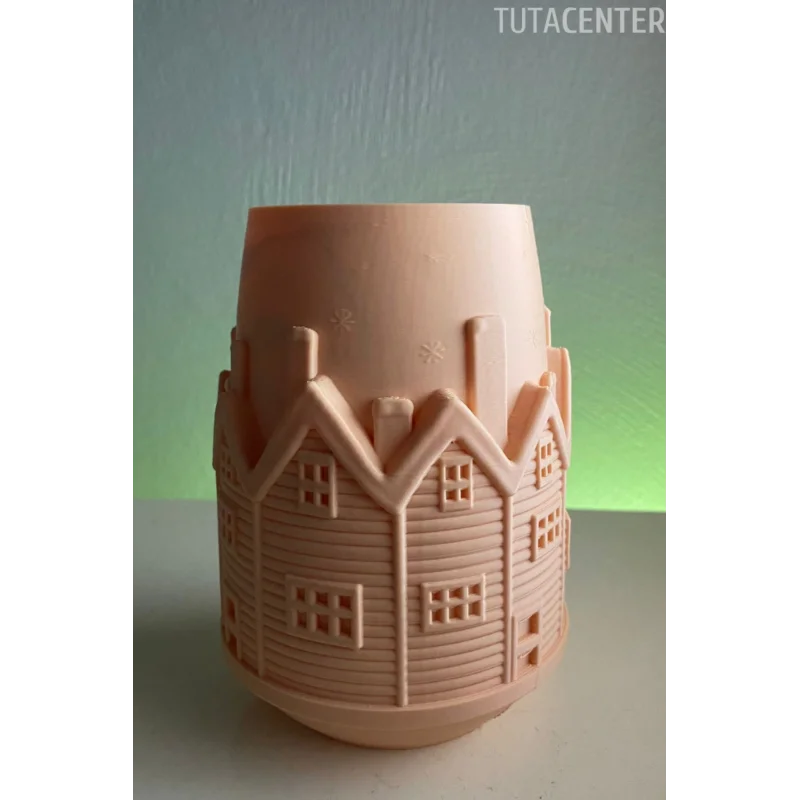 DEKORATİF KIŞ EVİ VAZO 15CM