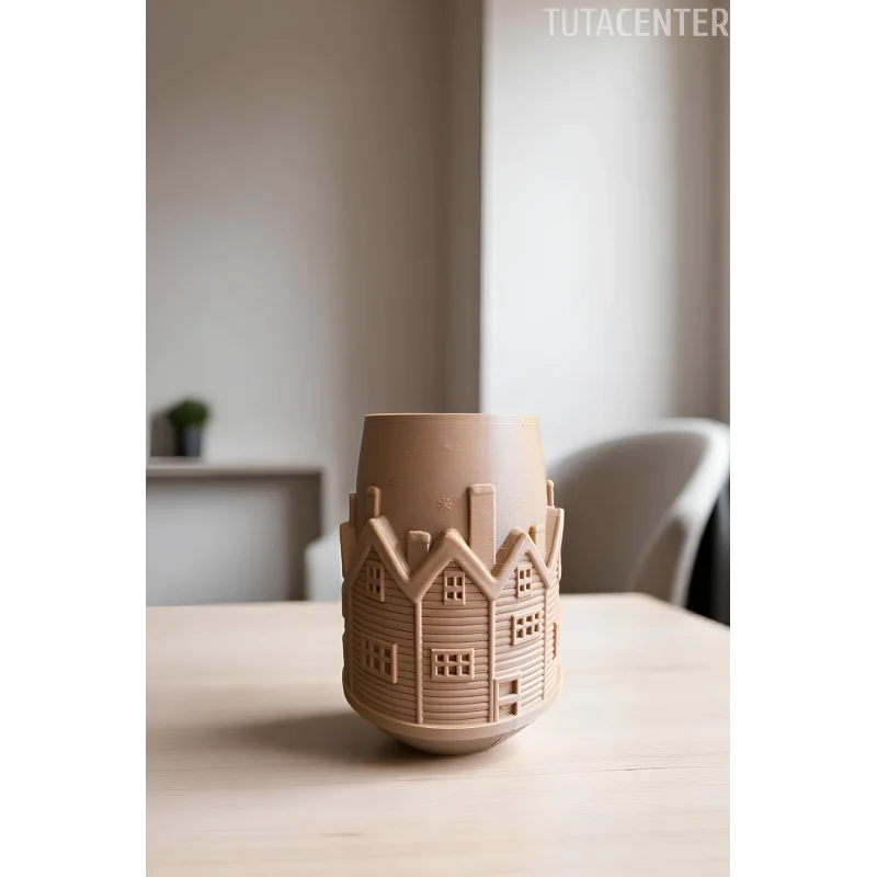 DEKORATİF KIŞ EVİ VAZO 15CM