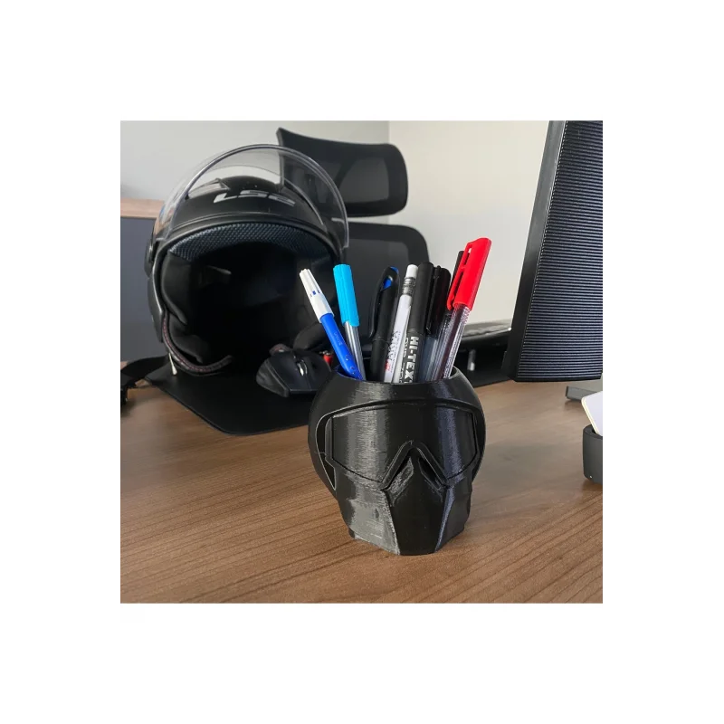 Dekoratif Kalemlik Motor Kaskı Şeklinde Kalemlik Masa Organizer Ofis Organizer Motorsiklet Aksesuar
