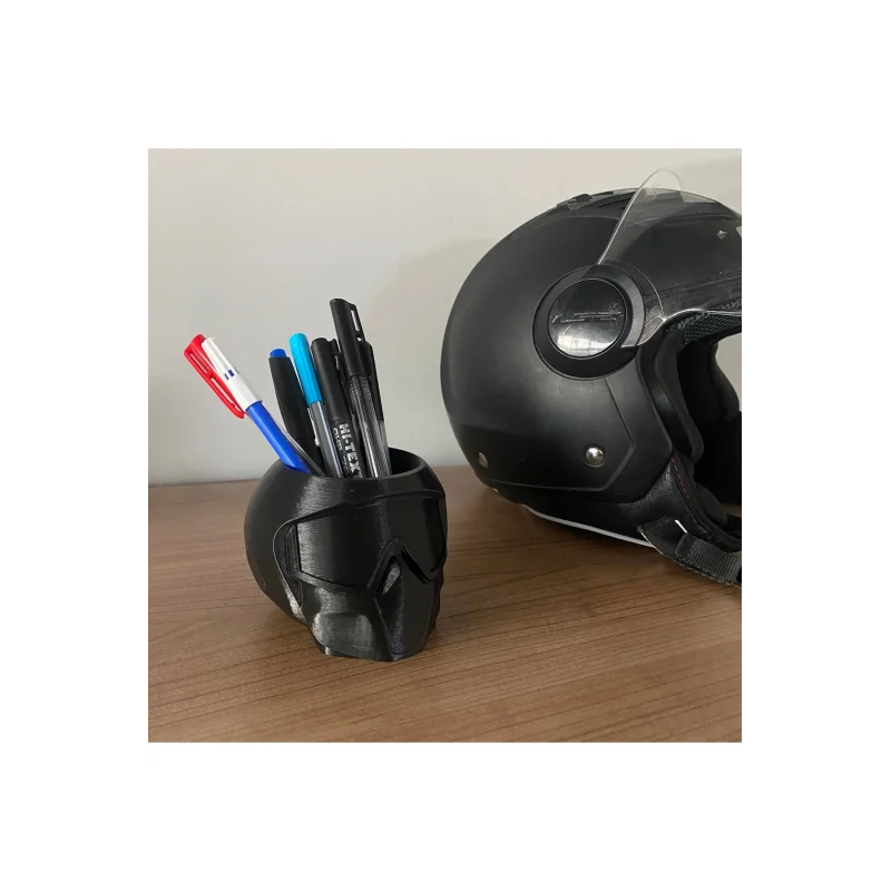Dekoratif Kalemlik Motor Kaskı Şeklinde Kalemlik Masa Organizer Ofis Organizer Motorsiklet Aksesuar