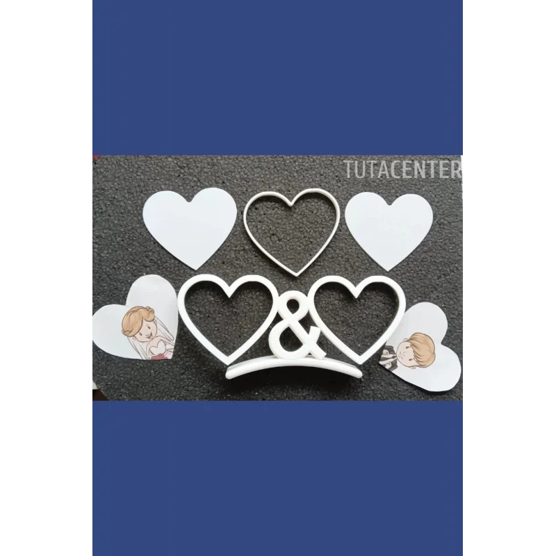 ÇİFTLER İÇİN KALP ŞEKİLLİ FOTOĞRAF ÇERÇEVESİ