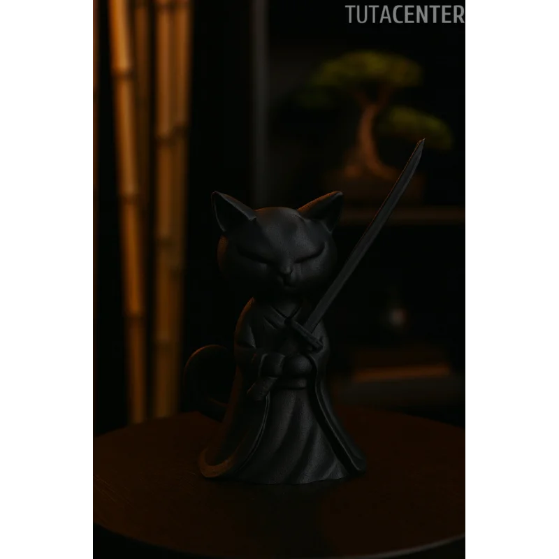 Katana Tutan Kedi Biblo Modern Biblo 15CM Plastik ( Samuray Kedi Biblo )