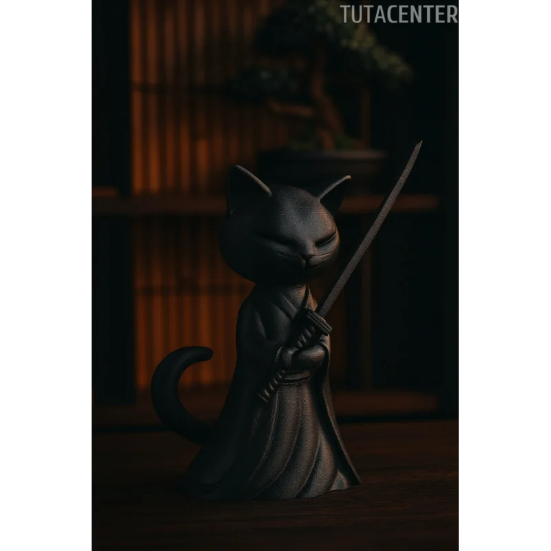 Katana Tutan Kedi Biblo Modern Biblo 15CM Plastik ( Samuray Kedi Biblo )