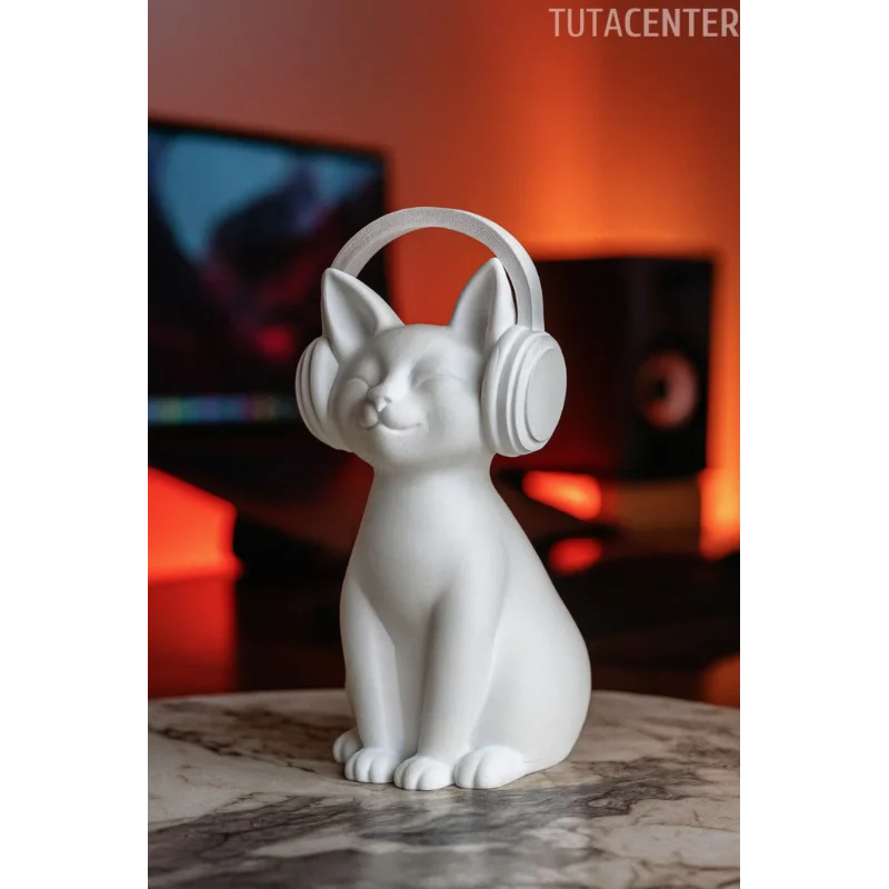 KULAKLIK TAKMIŞ KEDİ BİBLO MODERN BİBLO 15 CM PLASTİK