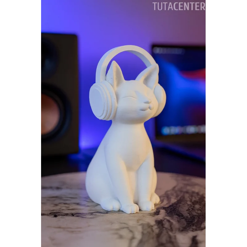 KULAKLIK TAKMIŞ KEDİ BİBLO MODERN BİBLO 15 CM PLASTİK