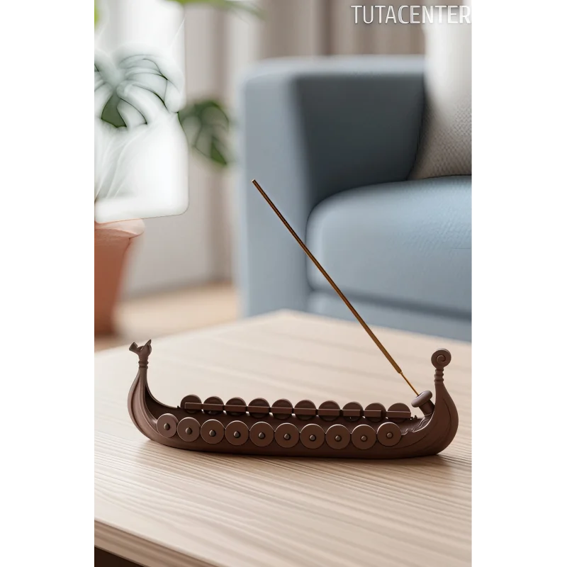 Viking Gemisi Modeli Tütsülük | Dekoratif Plastik Tütsülük | Nordic Tarz Ev Aksesuarı