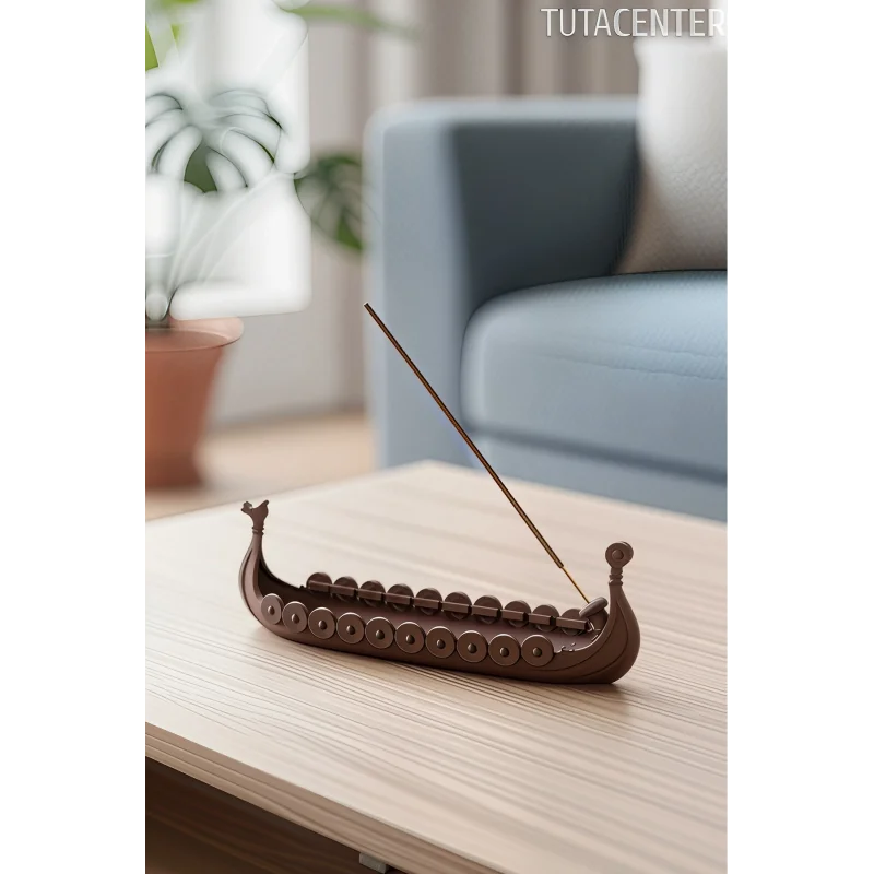 Viking Gemisi Modeli Tütsülük | Dekoratif Plastik Tütsülük | Nordic Tarz Ev Aksesuarı