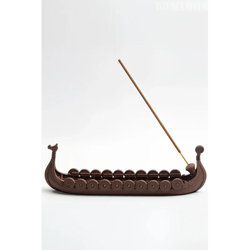 Viking Gemisi Modeli Tütsülük | Dekoratif Plastik Tütsülük | Nordic Tarz Ev Aksesuarı