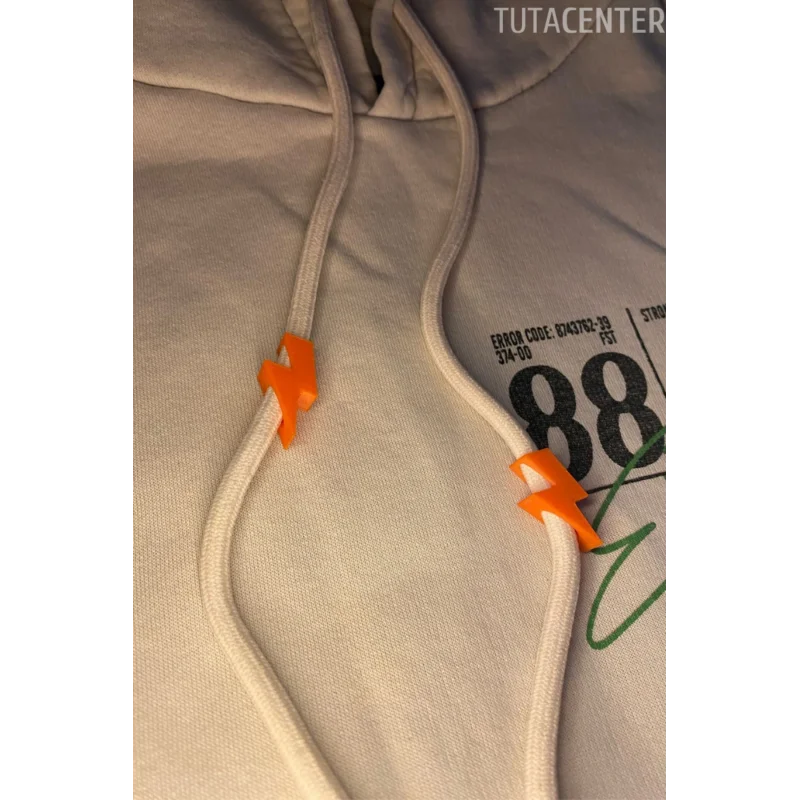 Şimşek Yıldırım Şekilli Bağcık İp Süsü  10 ADET