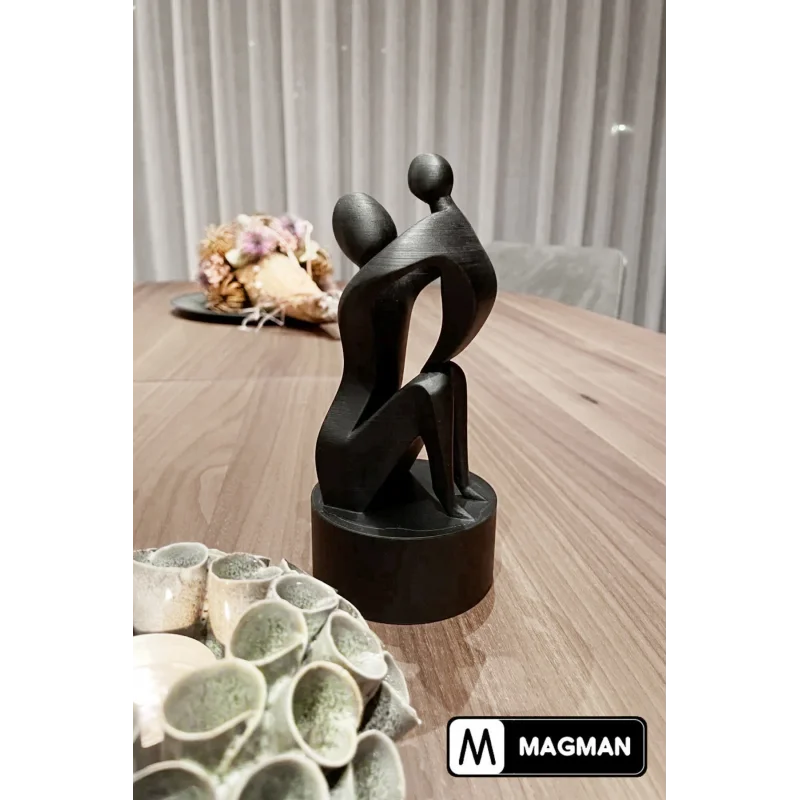 Anne Baba Çocuklar 2li Aile Biblo Seti Siyah