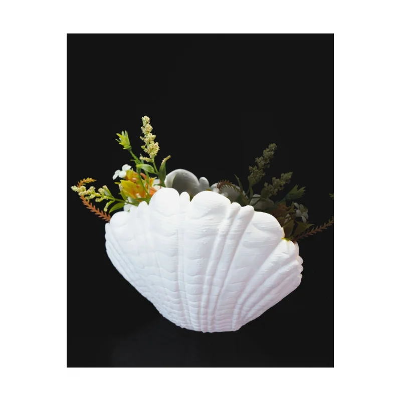 İstiridye Vazo, Dekoratif Vazo, Dekoratif Biblo Midye Vazo Deniz Kabuğu