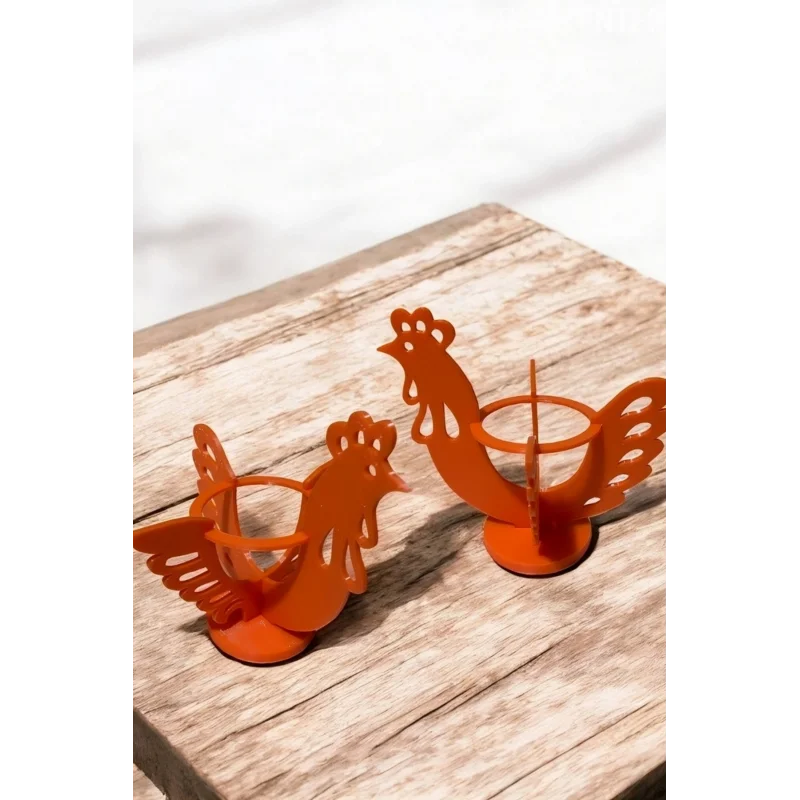 Yumurta Kabı Yumurta Tutucu 2li set Tavuk Figürlü