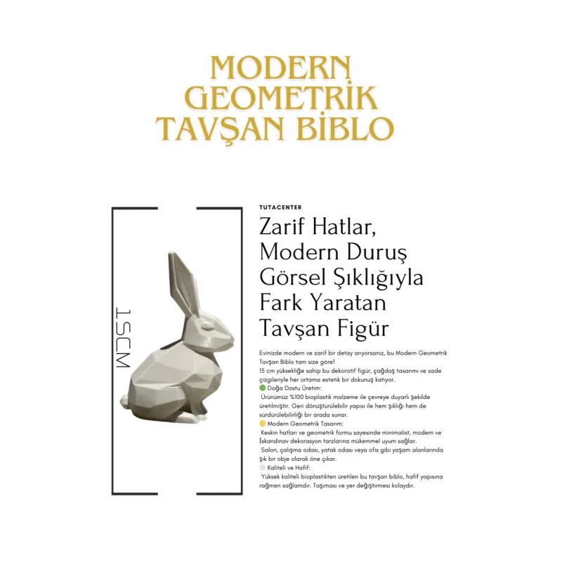 MODERN GEOMETRİK TAVŞAN BİBLO Dekoratif Tavşan Figür