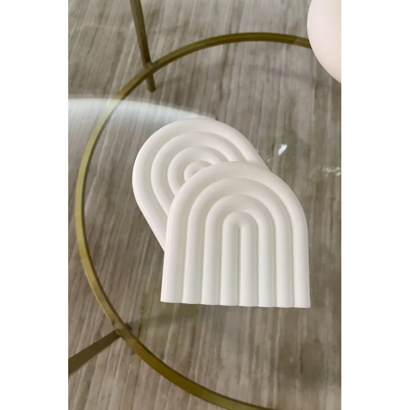 İkili Şık Dekoratif Gökkuşağı Model Yıkanabilir Plastik Bardak Altlığı