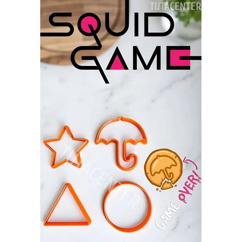 Squid Game Kurabiye Kalıbı Hamur Şekillendirici 4lü Set
