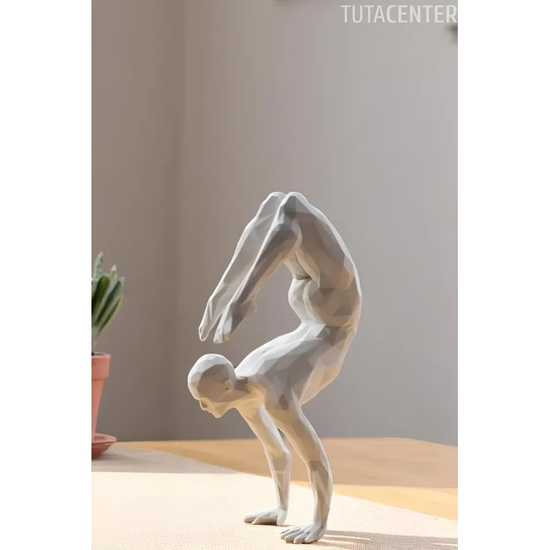 Yoga Yapan İskandinav Tarzı Biblo Heykel Figür Amuda Kalkan Adam Dekor Dekorasyon