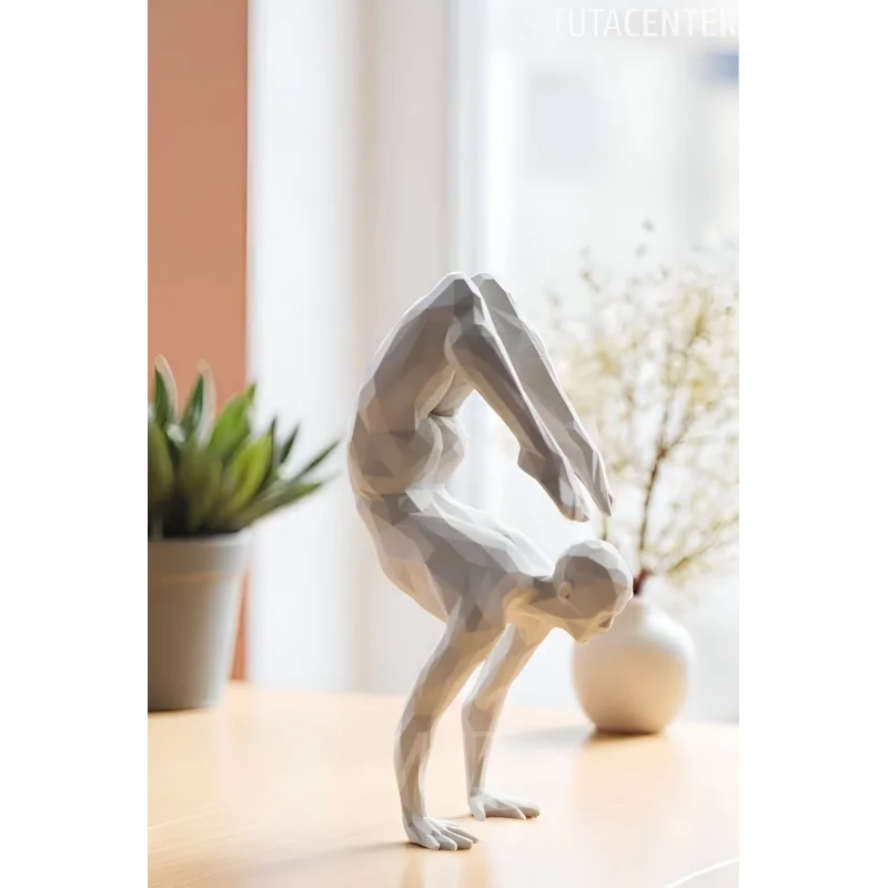 Yoga Yapan İskandinav Tarzı Biblo Heykel Figür Amuda Kalkan Adam Dekor Dekorasyon
