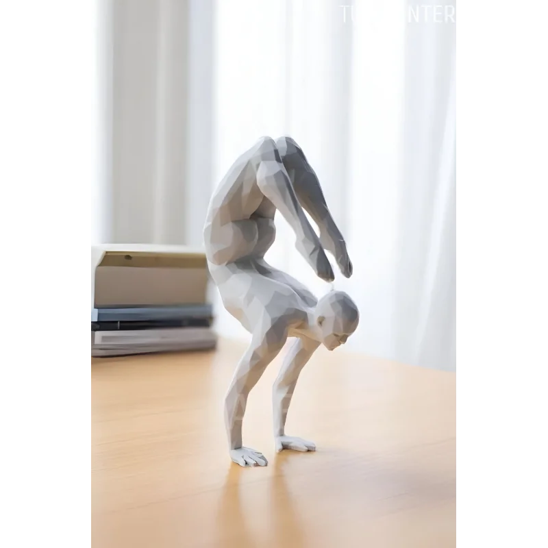 Yoga Yapan İskandinav Tarzı Biblo Heykel Figür Amuda Kalkan Adam Dekor Dekorasyon