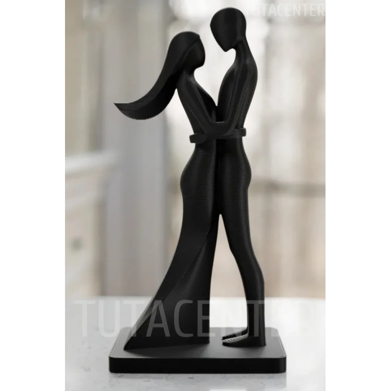 Aşık Çift Figürü Biblo, Dekoratif Sarılan Çift Aksesuar, Sevgililer Günü Hediyesi 10cm