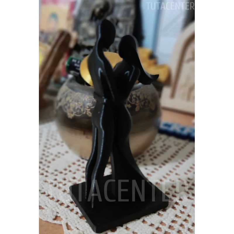 Aşık Çift Figürü Biblo, Dekoratif Sarılan Çift Aksesuar, Sevgililer Günü Hediyesi 10cm