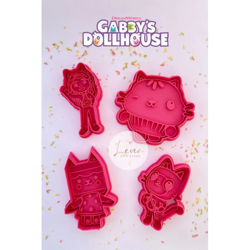 Gabby Dollhouse Kedi Kurabiye Kek Şeker Kurabiye Kalıbı Ve Hamur Şekillendirici (Set)