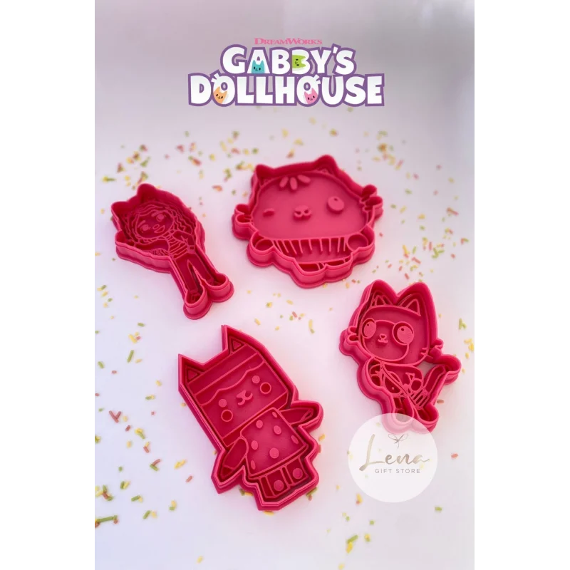 Gabby Dollhouse Kedi Kurabiye Kek Şeker Kurabiye Kalıbı Ve Hamur Şekillendirici (Set)