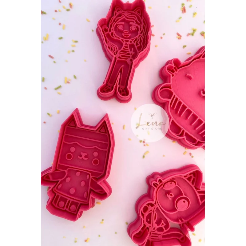Gabby Dollhouse Kedi Kurabiye Kek Şeker Kurabiye Kalıbı Ve Hamur Şekillendirici (Set)