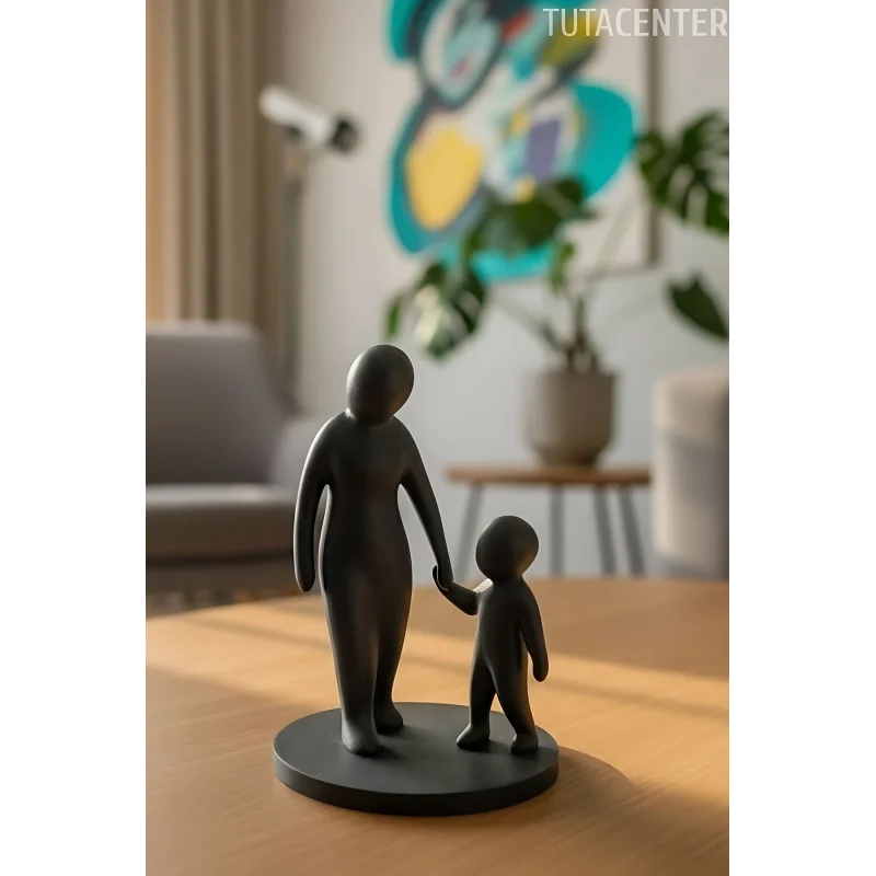 Anne Ve Çocuk Ilk Adımlar Dekoratif Biblo Yürümeye Başlayan Çocuk Biblo( Anneler Günü Hediyesi )