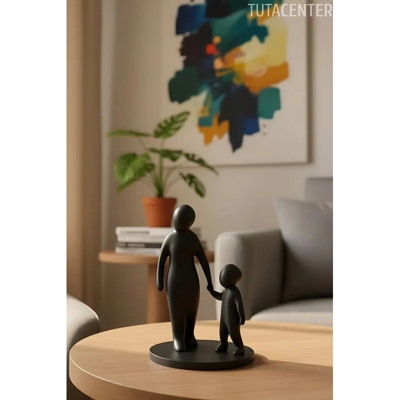 Anne Ve Çocuk Ilk Adımlar Dekoratif Biblo Yürümeye Başlayan Çocuk Biblo( Anneler Günü Hediyesi )