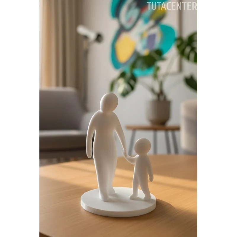 Anne Ve Çocuk Ilk Adımlar Dekoratif Biblo Yürümeye Başlayan Çocuk Biblo ( Anneler Günü Hediyesi )