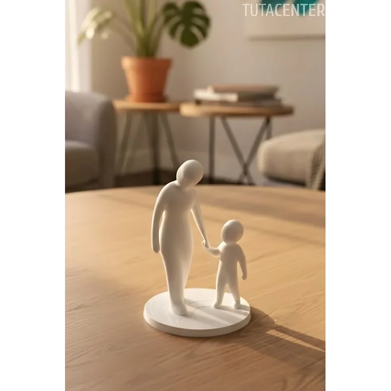 Anne Ve Çocuk Ilk Adımlar Dekoratif Biblo Yürümeye Başlayan Çocuk Biblo ( Anneler Günü Hediyesi )