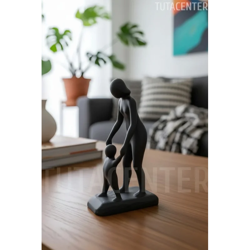 Sade Anne ve Çocuk Biblosu ( Anneler Günü Hediyesi ) Dekoratif Anne ve Bebek Figürü