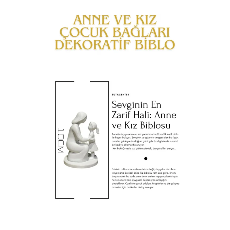 Anne Ve Kız Çocuk Bağları Dekoratif Biblo Anne Ve Kız Çocuk Figür( Anneler Günü Hediyesi )