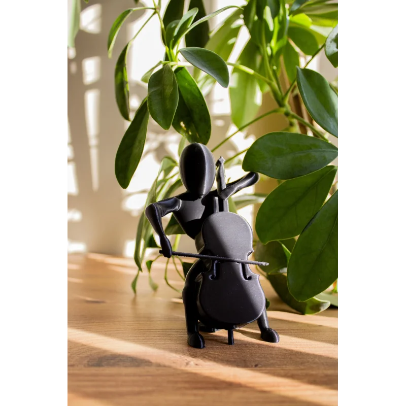 Çello Çalan Iskandinav Tarzı Biblo Plastik Siyah