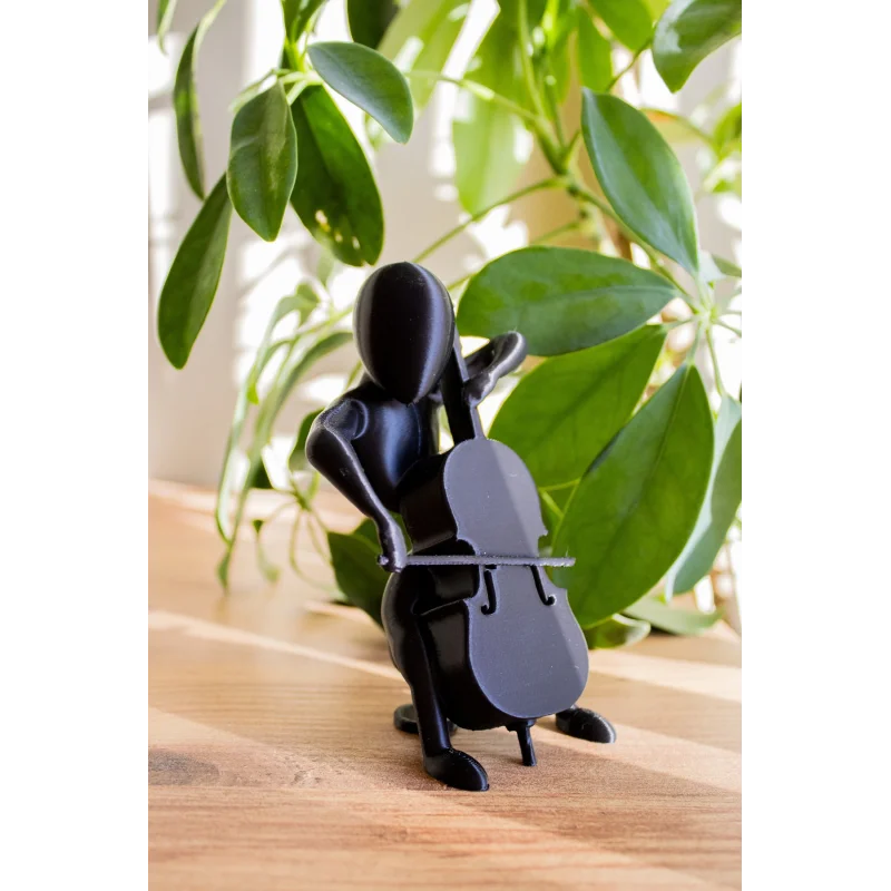 Çello Çalan Iskandinav Tarzı Biblo Plastik Siyah